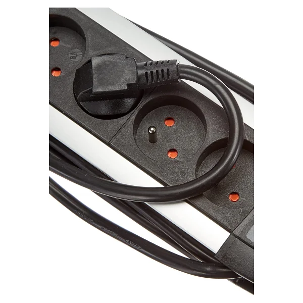 Brennenstuhl AN4 Premium Alu-Line grup priz ile şalter 1,8 m H05VV-F 3 G1,5, Gri, 1391001066 - Görsel 3