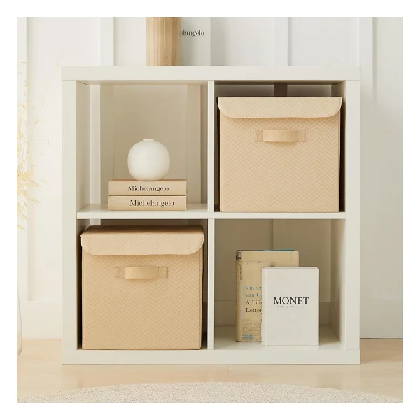 Ocean Home Textile 2'li Bej Balıksırtı Kapaklı Kutu Set 30 X 30 X 30 Cm - Görsel 3