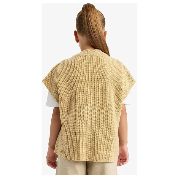 Defacto Kız Çocuk Oversize Geniş Kalıp V Yaka Triko Süveter F2625a825au - Görsel 6