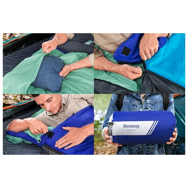 Bestway WanderLite 2'si 1 Arada Uyku Tulumu ve Hava Yastığı, 80 x 29,5 x 3,5 İnç veya 2,03 m x 75 cm x 9 cm - Görsel 10