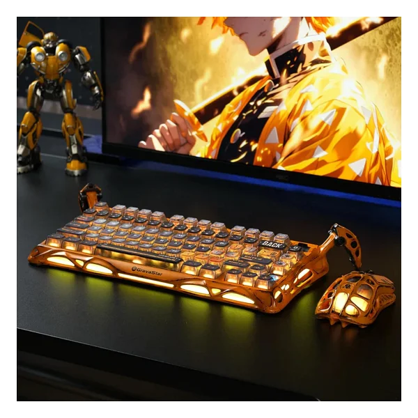 Gravastar Mercury K1 Pro Cyberpunk RGB %75 Tkl X Kailh Switch Kablolu/Kablosuz Mekanik Oyuncu Klavyesi - Görsel 9