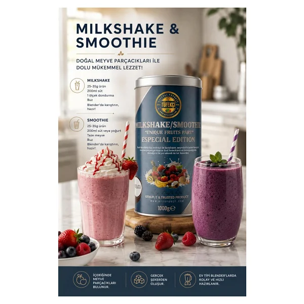 By Tüfekçi Mango 1000 gr Milkshake ve Smoothie İçecek Tozu - Görsel 3
