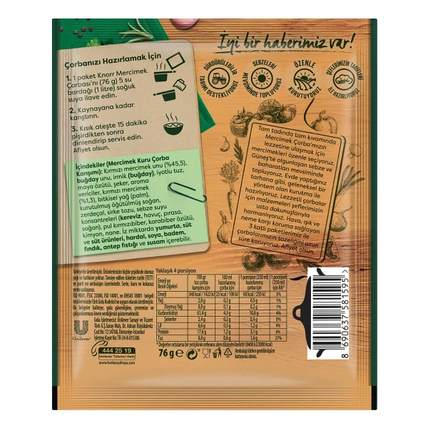 Knorr Mercimek Hazır Çorba 76 Gr - Görsel 7