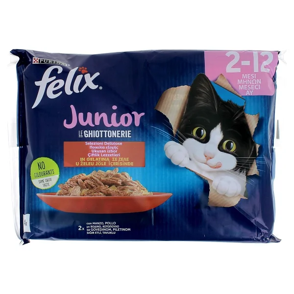 Felix Sığır Etli ve Tavuklu 4x85 gr Yavru Kedi Yaş Maması - Görsel 3