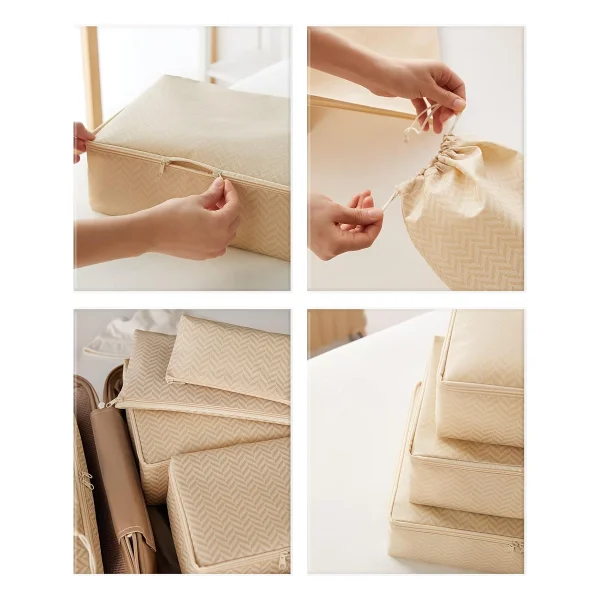 Ocean Home Textile 6li Bej Baliksirti Bavul Ici Duzenleyici Set - Görsel 6