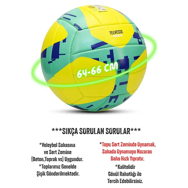 Telvesse Vt800 Spike Voleybol Topu Yumuşak Doku Semi-Pro İç-Dış Mekan Soft Touch 300 G No:5 - Görsel 5