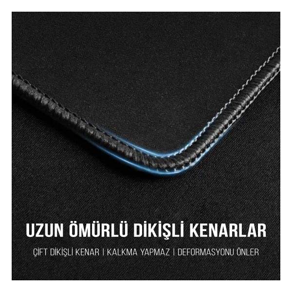 Klasse Pro Black Edition - Dikişli Kenar 70x30, 90x40, 100x50 Ve 120x60 Cm Oyuncu Gaming Mouse Pad (Siyah, 90x40 Cm) - Görsel 3