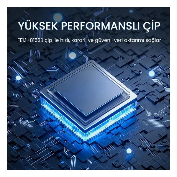 Veggieg USB Type-C To 100mbps Ethernet Çevirici Ve 3 Portlu USB Hub Çoklayıcı - Görsel 6