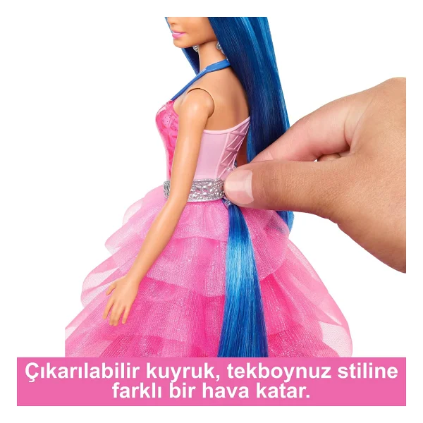 Barbie 65. Yıl Özel Mavi Saçlı Prenses Hrr16 - Görsel 5