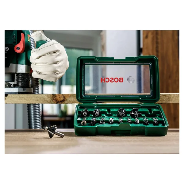 Bosch Professional Accessories 15 parça Freze Seti (Ahşap, frezeler için 8 mm şaftlı aksesuar) - Görsel 5