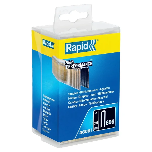 Rapid Zımba teli Tip 606, 18 mm zımba, 3.600 adet plastik kutu, ahşap için dar sırt mandalları, reçine yüzeyli - Görsel 9