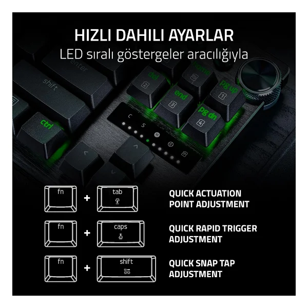 Razer Huntsman V3 Pro 8khz RGB Tkl Analog Optical Switch Kablolu Mekanik Oyuncu Klavyesi - Görsel 8