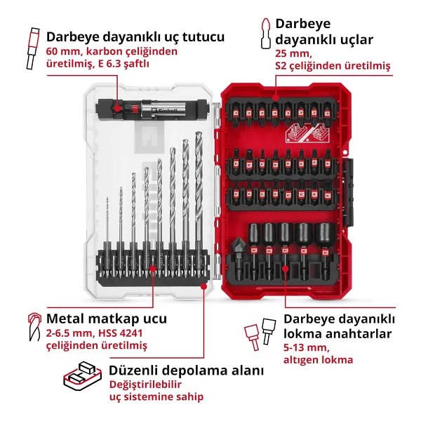 Einhell M-Case 49108773 39 Parça Matkap Bits Ucu Seti - Görsel 3