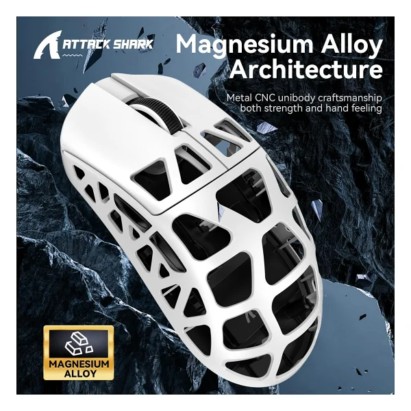 Attack Shark R3 Şarjlı Optik Kablolu/Kablosuz Oyuncu Mouse - Görsel 4