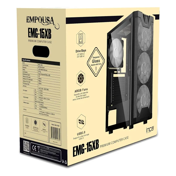 Inca Empousa Premium Emg-15xb 4 Fanlı Atx Oyuncu Kasası - Görsel 7