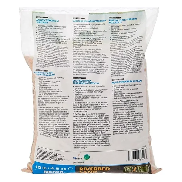 Exo Terra Riverbed Kumu, Akvaryum Substratı, Doğal Kum, Su Kaplumbağaları İçin Mükemmel Substrat, Çöl Kumu Olarak Da Kullanılabilir, Kahverengi, 4,5 Kg - Görsel 2