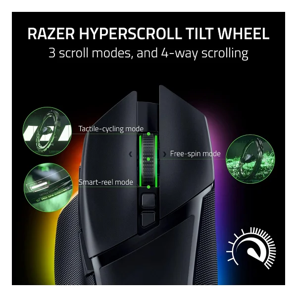 Razer Basilisk V3 Pro Rz01-04620100-R3g1 Siyah RGB Optik Kablolu/Kablosuz Oyuncu Mouse - Görsel 4
