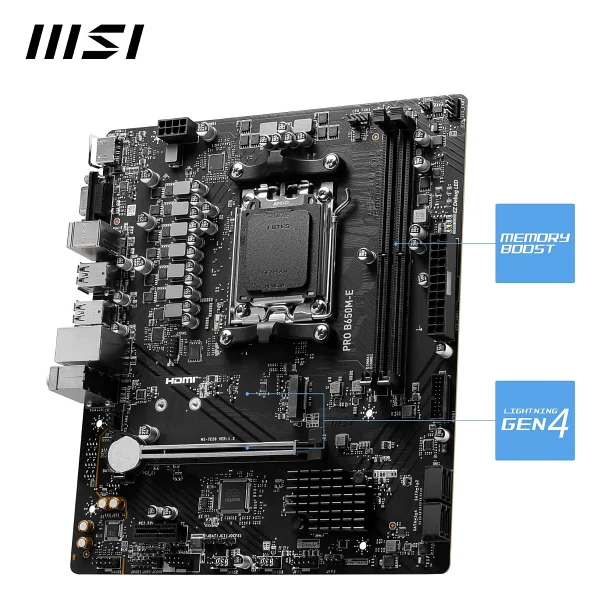 Msı Pro B650m-E AMD Am5 DDR5 Micro Atx Anakart - Görsel 4