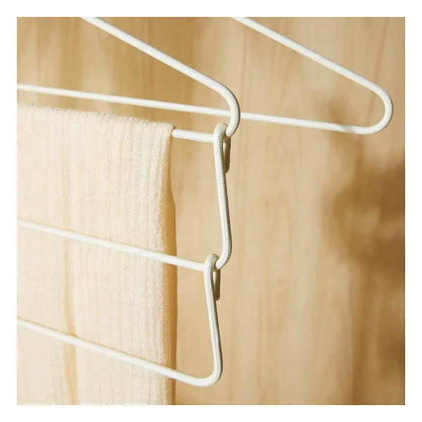 Ocean Home Textile 2'li 3 Katlı Ekru Renk Kumaş Kaplı Metal Giysi Askısı 42 x 41 x 0.5 cm - Görsel 4