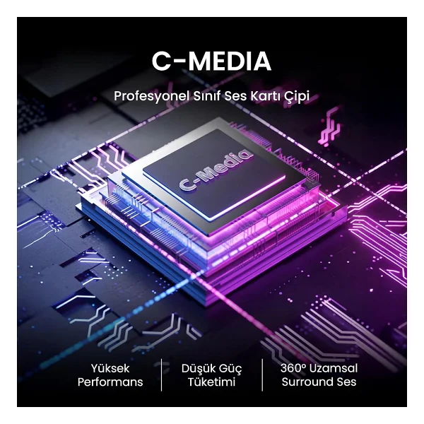 Aula G7 Pro Siyah RGB Kablolu/Kablosuz Kulak Üstü Oyuncu Kulaklığı - Görsel 6