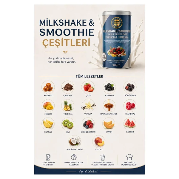 By Tüfekçi Mango 1000 gr Milkshake ve Smoothie İçecek Tozu - Görsel 7