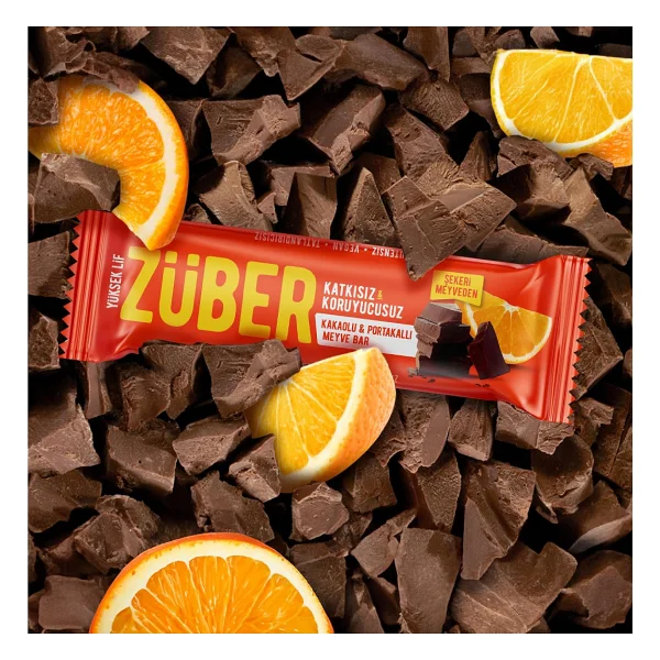 Züber Kakaolu ve Portakallı Meyve Bar 40g x 12 Adet - Görsel 5