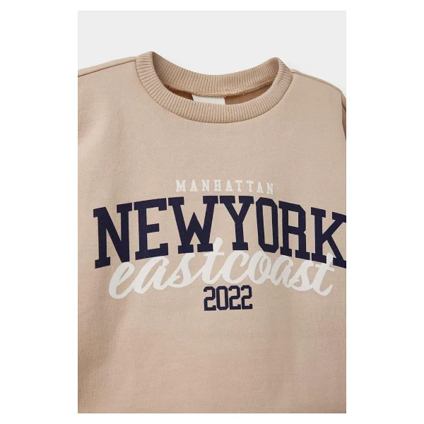DeFacto Erkek Bebek Bisiklet Yaka Baskılı İçi Yumuşak Tüylü 2li Sweatshirt - Görsel 3