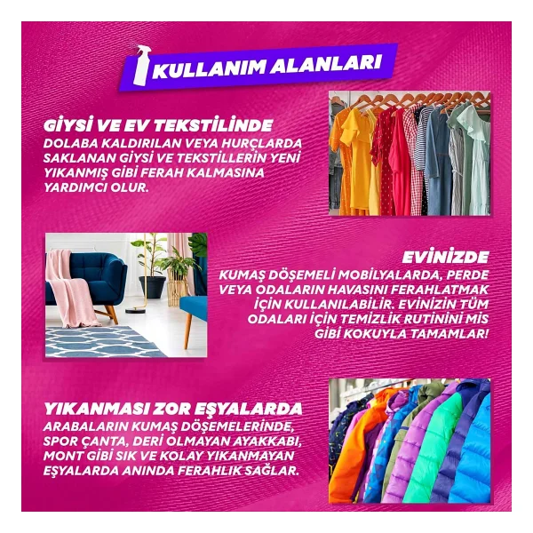 Yumoş Yıkaması Zor Eşyalar İçin Sprey 450 Ml - Görsel 7