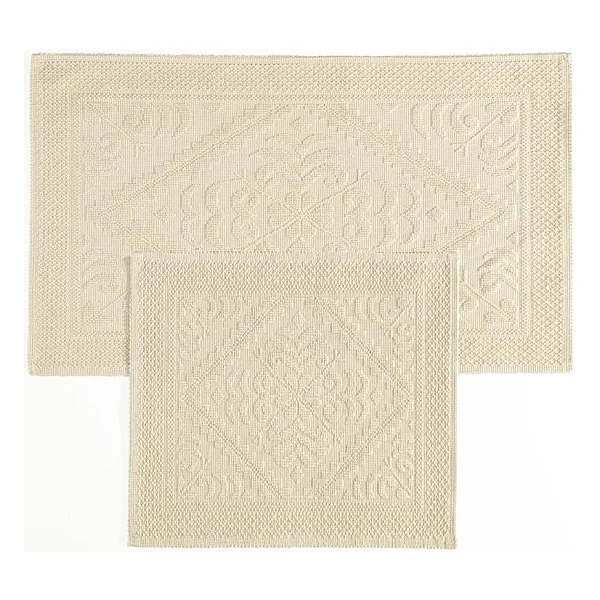 Soley Soley Violeta 2'li Banyo Paspas Seti Kaymaz Taban %100 Pamuk 60x100 - 50x60 cm - Görsel 2