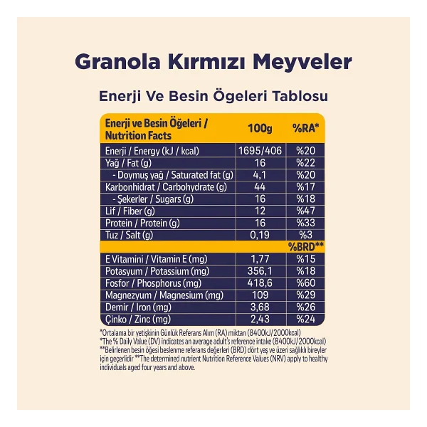 Fellas 270 Gr Kırmızı Meyveler Ve Protein Bar Parçacıklı Granola - Görsel 2