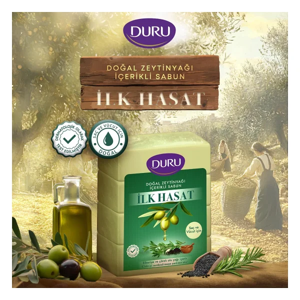 Duru İlk Hasat Zeytinyağlı 4x150 Gr Sabun - Görsel 2