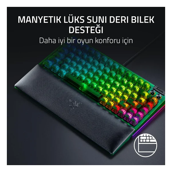 Razer Blackwidow V4 %75 Phantom Edition Us Layout Yeşil RGB Tkl Tactile Switch Kablolu Mekanik Oyuncu Klavyesi - Görsel 7