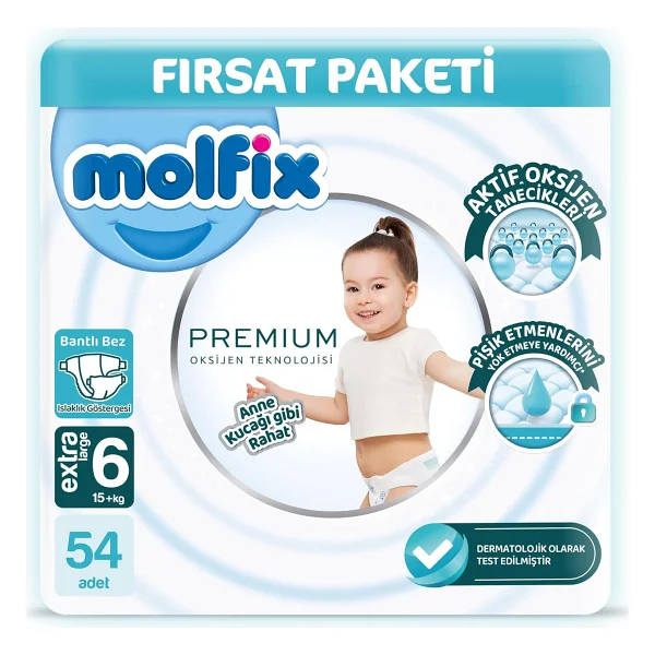 Molfix Premium 6 Numara Extra Large 54'lü Bebek Bezi