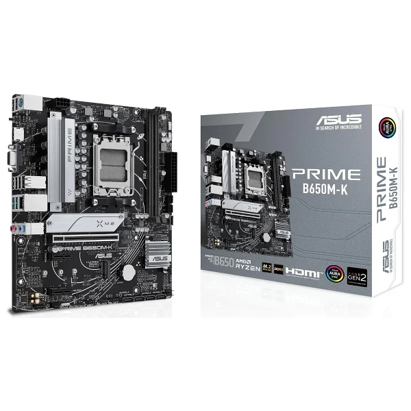 Asus Prime B650M-K 2xDDR5 VGA HDMI 2xM.2 AM5 Anakart - Görsel 2
