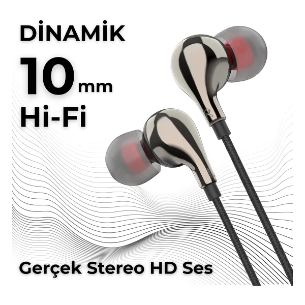 Linktech E80 Kablolu Kulak İçi Kulaklık - Görsel 3