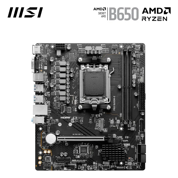 Msı Pro B650m-E AMD Am5 DDR5 Micro Atx Anakart - Görsel 3