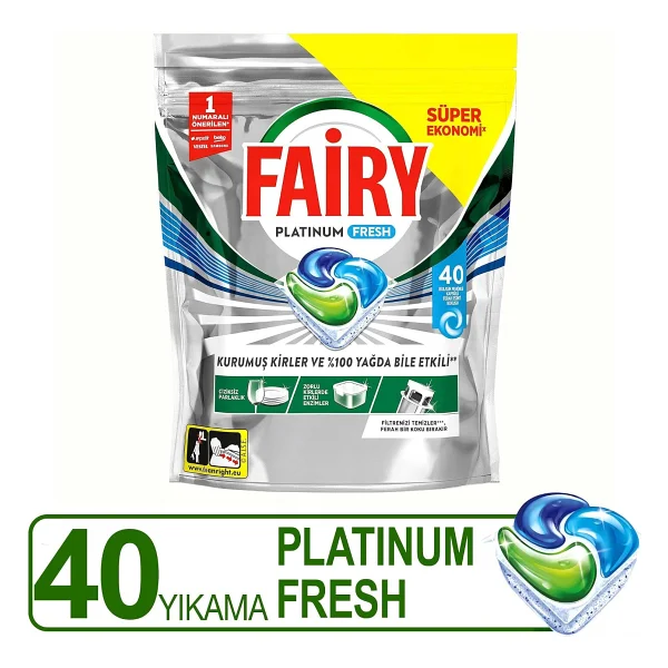 Fairy Platinum Fresh Bulaşık Makinesi Tableti 40'lı - Görsel 2