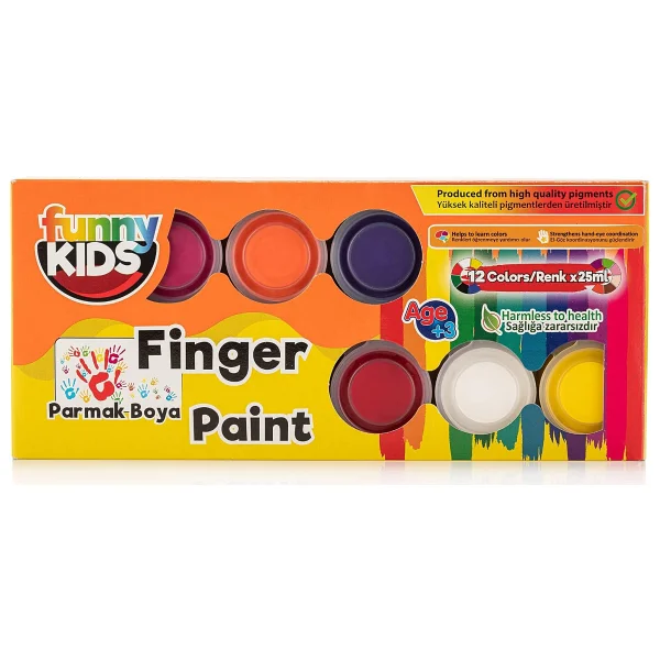 Funny Kids 25 Ml 12 Renk Parmak Boyası - Görsel 7