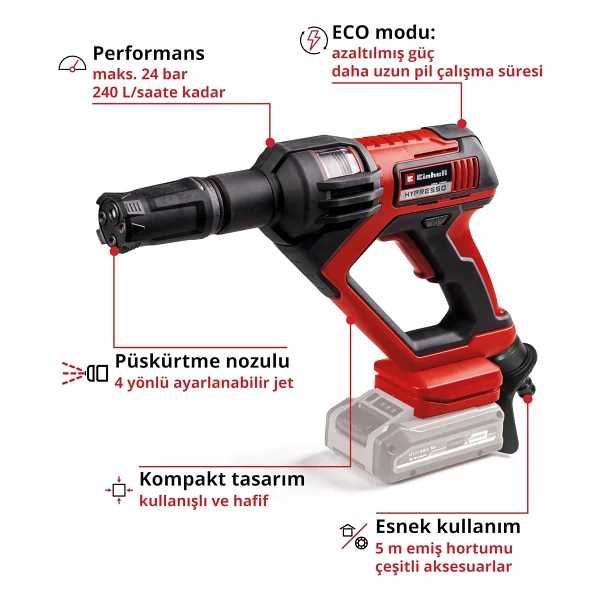 Einhell Hypresso 18/24-1 24 Bar Basınçlı Yıkama Makinesi - Görsel 3