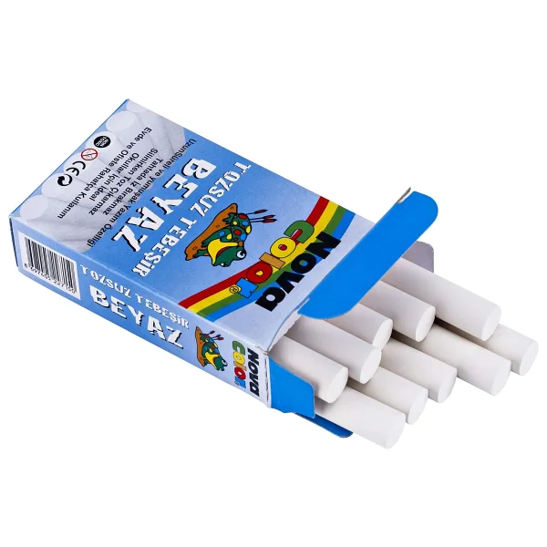 Nova Color Nc-4110 10'lu Tozsuz Beyaz Tebeşir - Görsel 2