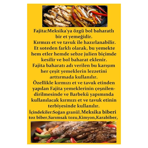 Fajita Baharatı 500 Gr (Seasoning) - Görsel 2