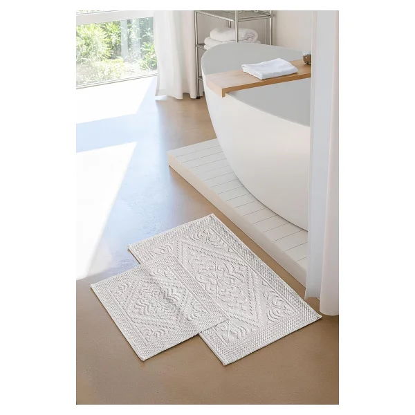 Soley Soley Violeta 2'li Banyo Paspas Seti Kaymaz Taban %100 Pamuk 60x100 - 50x60 cm - Görsel 7