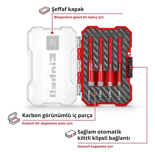 Einhell XS-CASE 49500404 4 Parça Elmas Fayans Matkap Ucu Seti - Görsel 3
