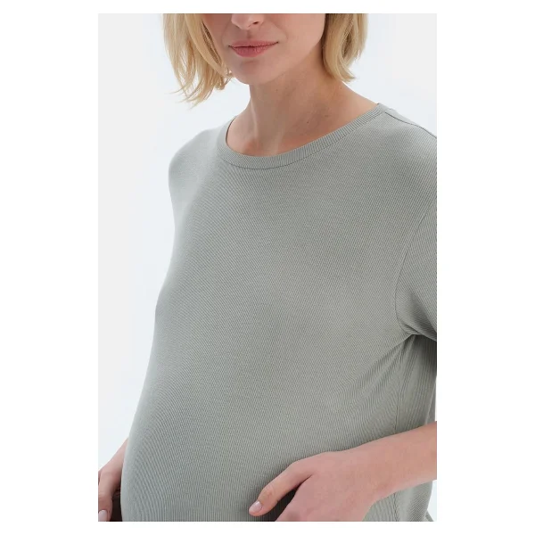 Dagi Kadın Kaşkorse Hamile Tişört Şort Pijama Takımı, Viskon, Açık Yeşil, M - Görsel 5
