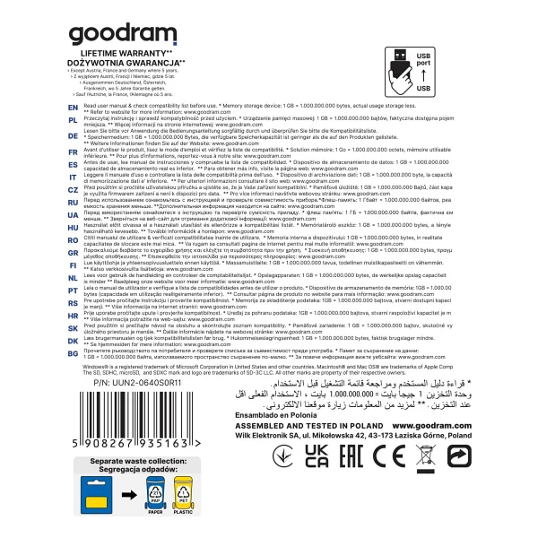 Goodram Uun2-0640s0r11 64gb Uun2 Sılver USB 2.0 Bellek - Görsel 2