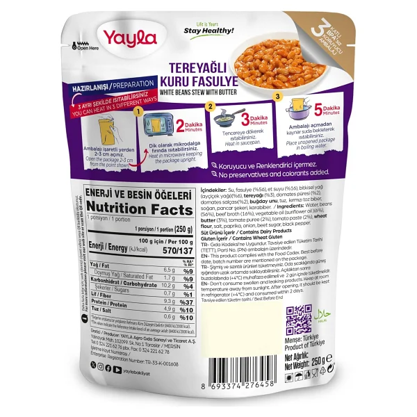 Yayla Tereyağlı Kuru Fasulye 250 Gr - Görsel 2