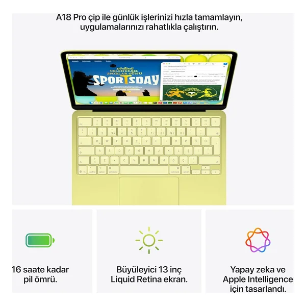MacBook Neo 8 GB 256 GB SSD 13" Mhfa4tu/A Gümüş - Görsel 5