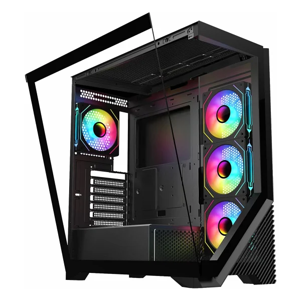 Vento VG4202FL 750W 80+ BR GEN5 4x12CM RGB Fan E-ATX Temperli Cam 2xUSB2.0/1xUSB3.0 Siyah Gaming Kasa - Görsel 6