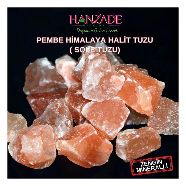 Hanzade Bitkisel Halit Tuz Sole Tuzu 500 Gr Şeffaf Berrak Kristal Pembe Himalaya Halit Sole Tuzu - Görsel 5