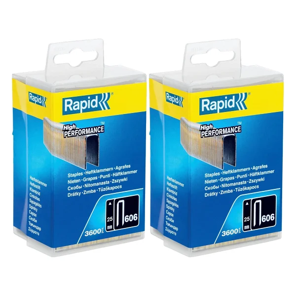 Rapid Zımba teli Tip 606, 18 mm zımba, 3.600 adet plastik kutu, ahşap için dar sırt mandalları, reçine yüzeyli - Görsel 8